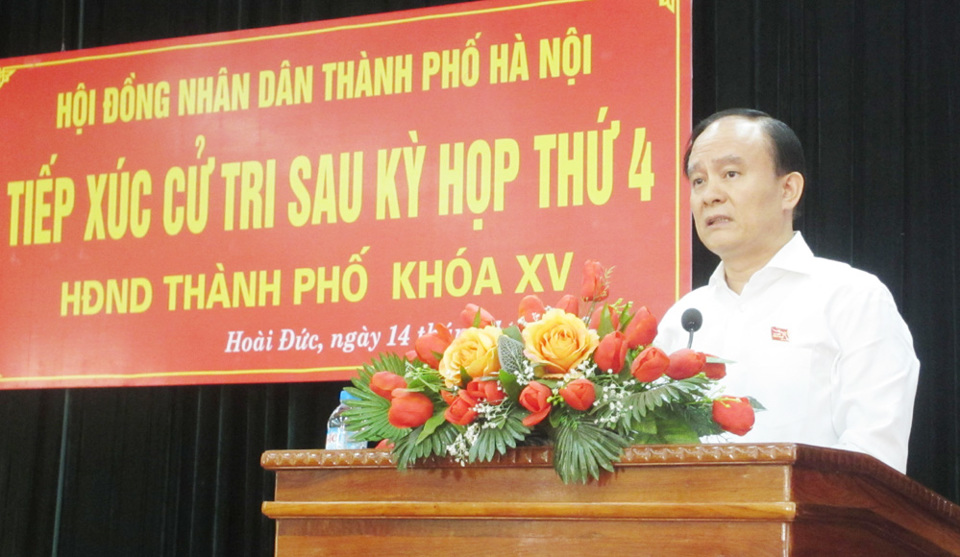 Phó Chủ tịch Thường trực HĐND TP Nguyễn Ngọc Tuấn tiếp xúc cử tri huyện Hoài Đức - Ảnh 1