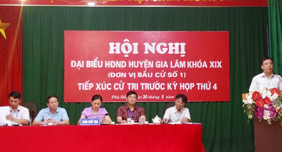 Đại biểu HĐND huyện Gia Lâm tiếp xúc cử tri trước kỳ họp - Ảnh 1