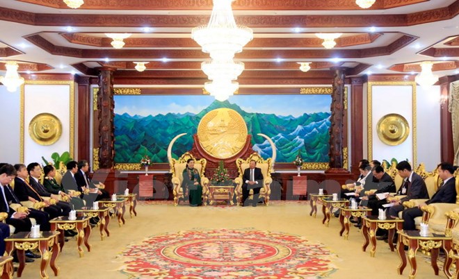 Lãnh đạo Lào tiếp Đoàn đại biểu cấp cao Đảng, Nhà nước Việt Nam - Ảnh 4