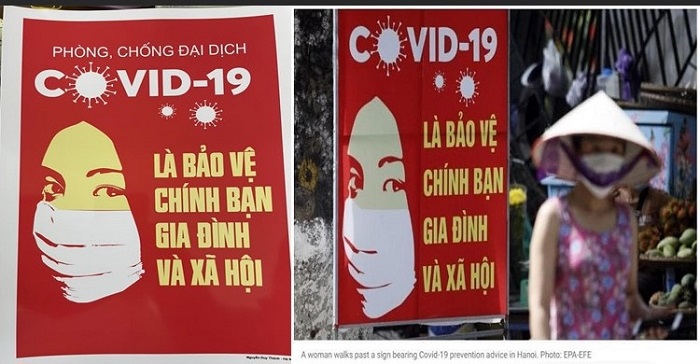 Tranh cổ động tuyên truyền về phòng chống dịch covid-19 của Việt Nam bị cắt gọt, xuyên tạc - Ảnh 3