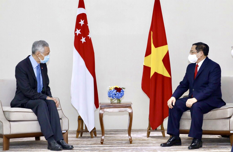 Thủ tướng Chính phủ Phạm Minh Chính gặp gỡ song phương Thủ tướng Campuchia, Singapore, Malaysia - Ảnh 3
