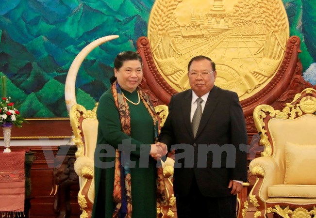 Lãnh đạo Lào tiếp Đoàn đại biểu cấp cao Đảng, Nhà nước Việt Nam - Ảnh 1