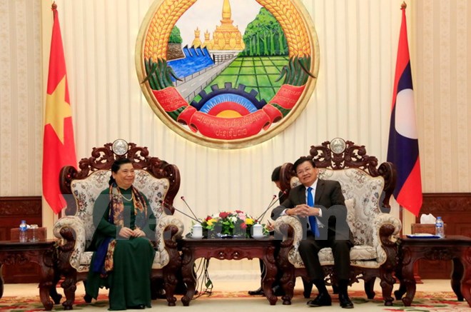 Lãnh đạo Lào tiếp Đoàn đại biểu cấp cao Đảng, Nhà nước Việt Nam - Ảnh 3
