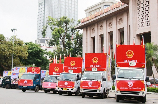Hà Nội: 5 đoàn xe lưu động ra quân tuyên truyền về bầu cử và ứng xử văn minh thanh lịch - Ảnh 3