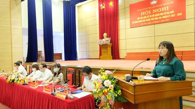 Người ứng cử đại biểu HĐND TP Hà Nội tiếp xúc cử tri huyện Sóc Sơn - Ảnh 2