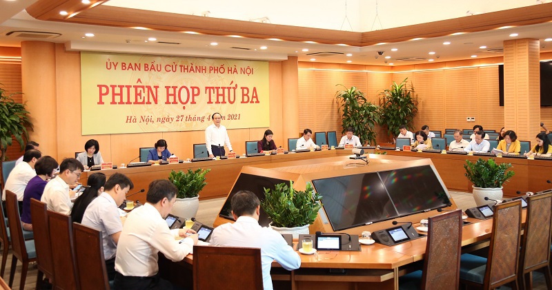 Ủy ban Bầu cử TP Hà Nội họp Phiên thứ ba: Đảm bảo không có “điểm trắng” cử tri đi bỏ phiếu - Ảnh 1