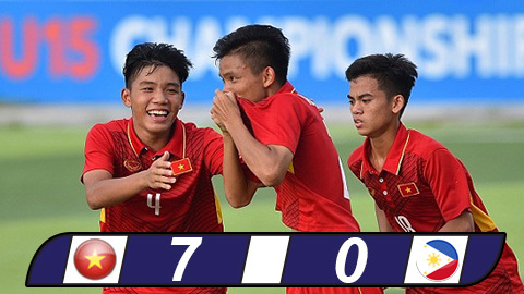 Thắng đậm, U15 Việt Nam tạm vươn lên đầu bảng B - Ảnh 1