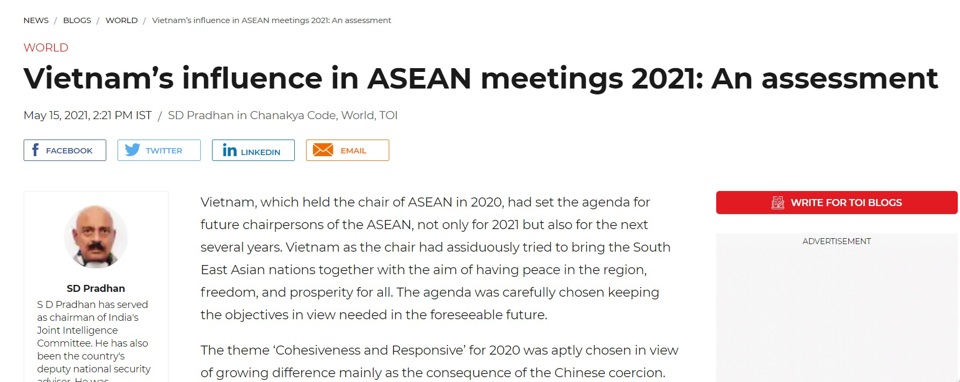 Báo Ấn Độ: Việt Nam đã đề ra chương trình nghị sự cho ASEAN trong tương lai - Ảnh 1