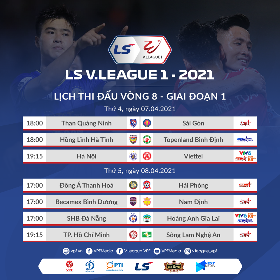 Lịch thi đấu chi tiết vòng 8 V-League 2021 - Ảnh 2