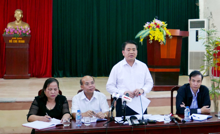 Chủ tịch UBND TP Nguyễn Đức Chung đối thoại với người dân xã Đồng Tâm - Ảnh 1
