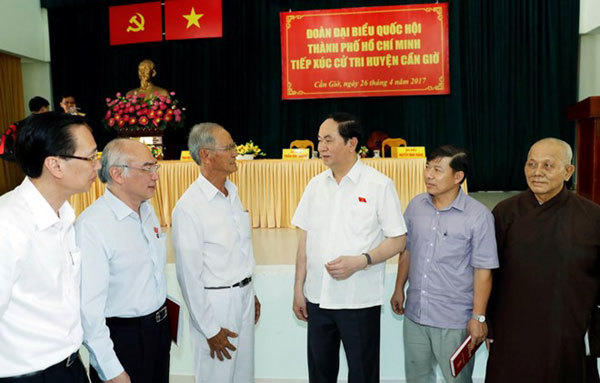 Chủ tịch nước tiếp xúc cử tri huyện Cần Giờ của TP Hồ Chí Minh - Ảnh 1