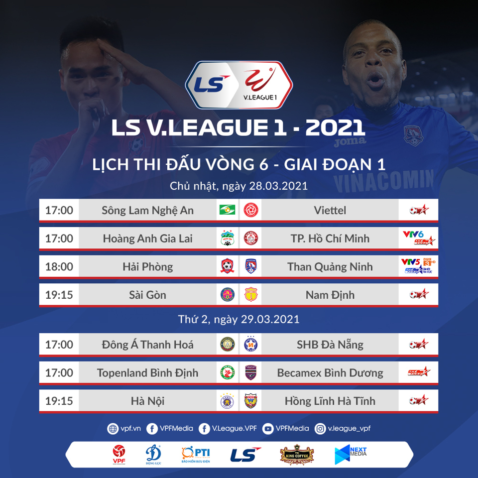 Lịch thi đấu chi tiết vòng 6 V-League 2021 - Ảnh 2