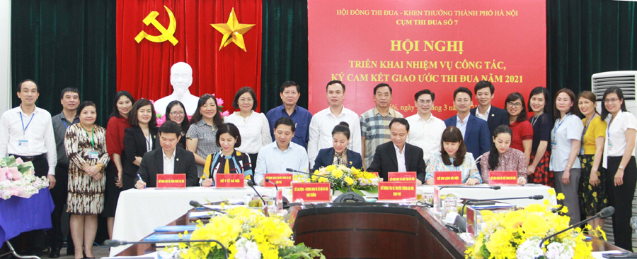 Hà Nội: Cụm thi đua số 7 ký kết giao ước thi đua năm 2021 - Ảnh 1