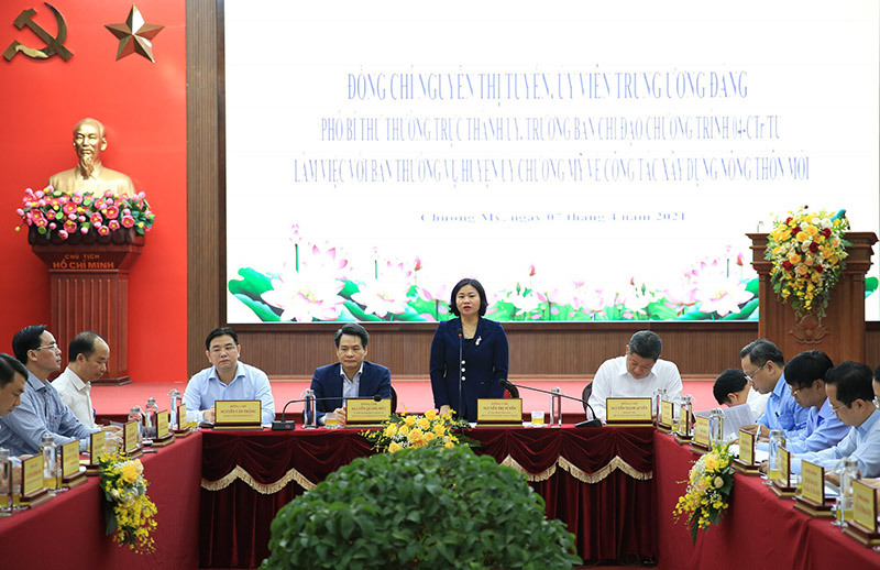 Phó Bí thư Thường trực Thành ủy Nguyễn Thị Tuyến: Xây dựng Chương Mỹ thành huyện nông thôn mới trong năm 2021 - Ảnh 1