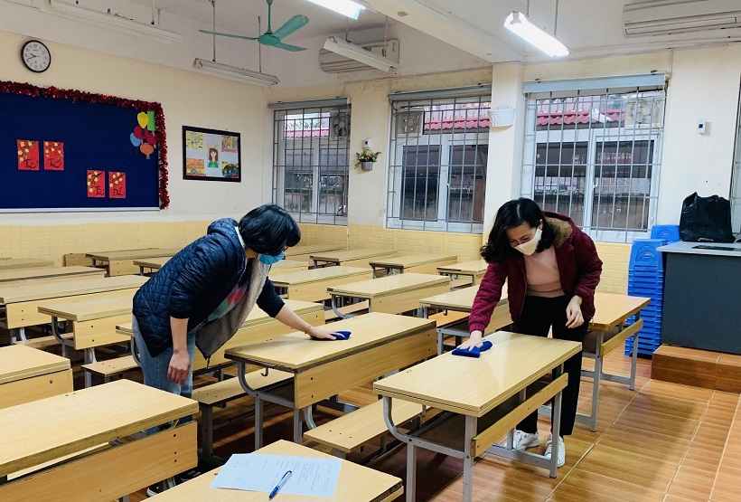 Chùm ảnh: Quận Thanh Xuân sẵn sàng đón học sinh trở lại trường - Ảnh 1