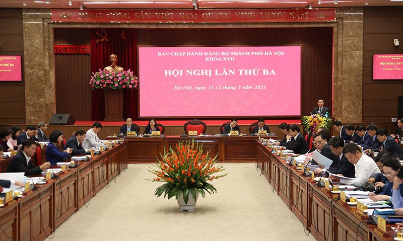 Hà Nội ban hành Nghị quyết Hội nghị lần thứ ba Ban Chấp hành Đảng bộ thành phố khóa XVII - Ảnh 1
