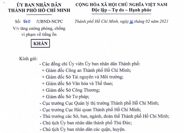 UBND TP Hồ Chí Minh ra công văn khẩn, chỉ đạo xử nghiêm karaoke tự phát - Ảnh 1
