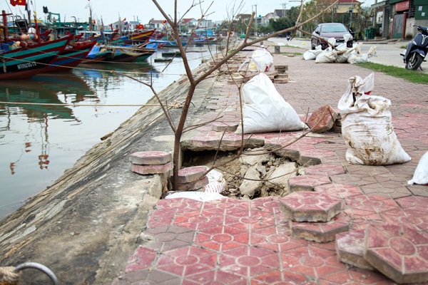Hà Tĩnh: Ngư dân lo lắng vì âu thuyền sạt lở nghiêm trọng trước bão số 13 - Ảnh 4
