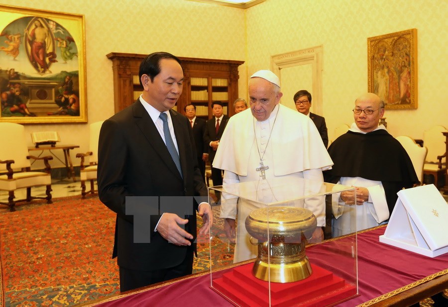 Chủ tịch nước hội kiến Giáo hoàng Francis, gặp Thủ tướng Vatican - Ảnh 5