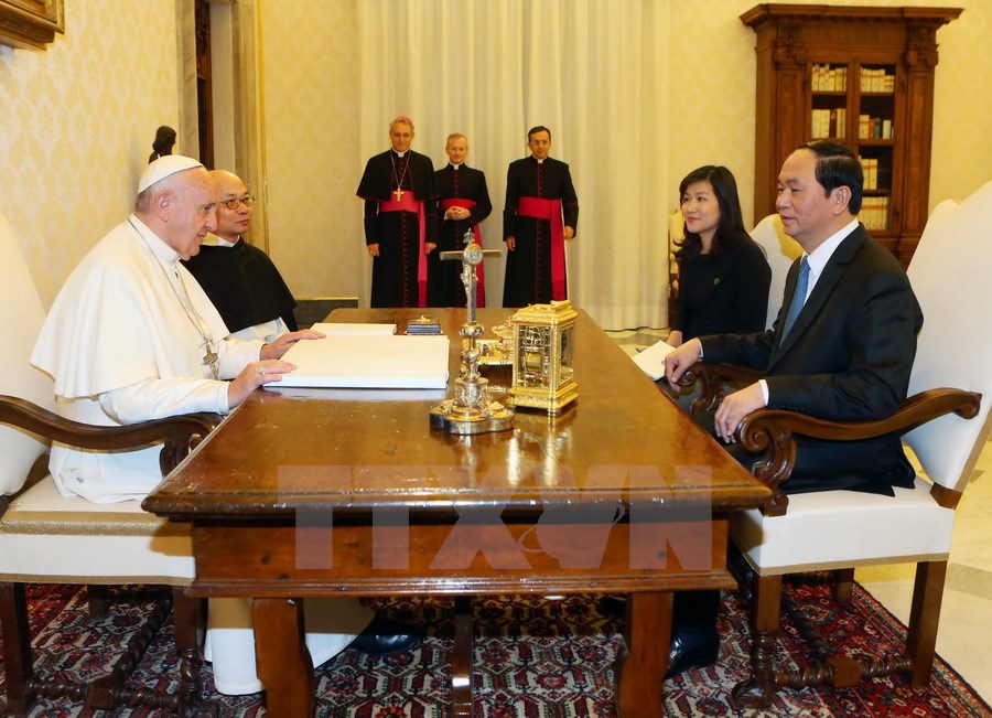 Chủ tịch nước hội kiến Giáo hoàng Francis, gặp Thủ tướng Vatican - Ảnh 3