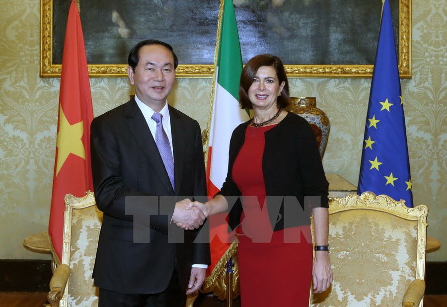 Chủ tịch nước Trần Đại Quang hội kiến lãnh đạo Quốc hội Italy - Ảnh 1