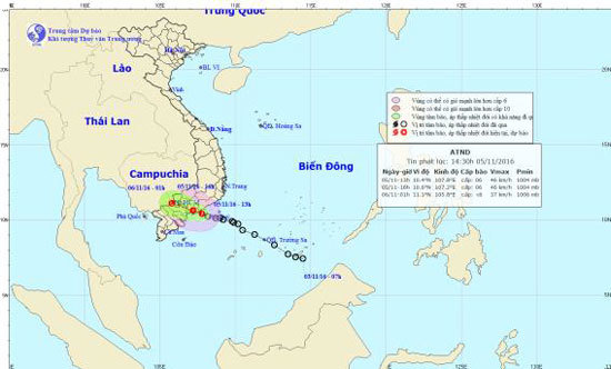 Chiều nay áp thấp nhiệt đới vào đất liền khu vực Đông Nam Bộ - Ảnh 1