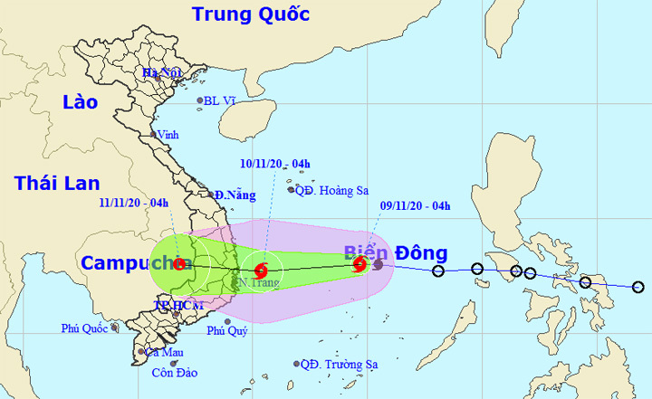 Bão số 12 giật cấp 10, hướng vào các tỉnh từ Phú Yên đến Ninh Thuận - Ảnh 1