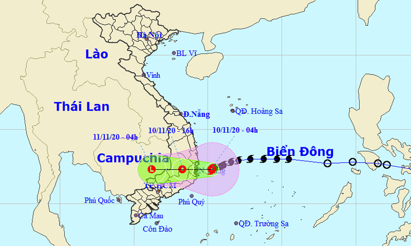 Bão số 12 đang trên vùng biển từ Bình Định đến Ninh Thuận, Nam Trung Bộ mưa lớn - Ảnh 1
