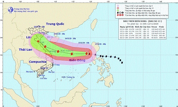 Bão số 13 di chuyển nhanh, hướng vào Hà Tĩnh – Quảng Nam - Ảnh 1