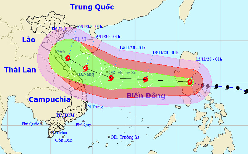 Bão Vamco đi vào Biển Đông, sức gió mạnh nhất giật cấp 15 - Ảnh 1