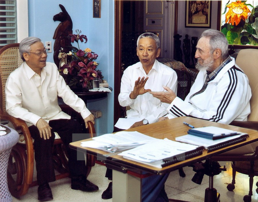 Lãnh tụ Cuba Fidel Castro với các vị lãnh đạo Việt Nam - Ảnh 1