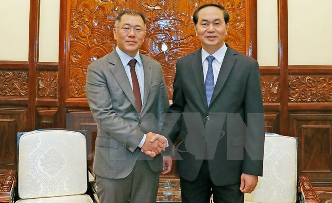 Chủ tịch nước Trần Đại Quang tiếp Phó Chủ tịch Tập đoàn Hyundai Motor - Ảnh 1