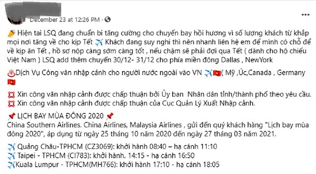 ''Cánh cửa hẹp'' cho Việt kiều Mỹ về quê đón Tết Tân Sửu 2021 - Ảnh 2