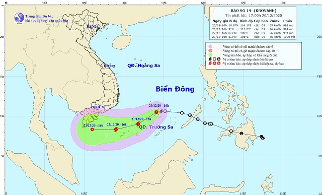 Thông tin mới nhất về bão số 14 trên Biển Đông - Ảnh 1