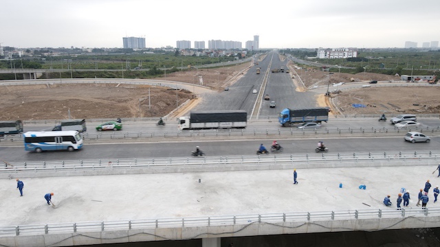 Nút giao Vành đai 3 với cao tốc Hà Nội - Hải Phòng vượt tiến độ 2 tháng - Ảnh 7