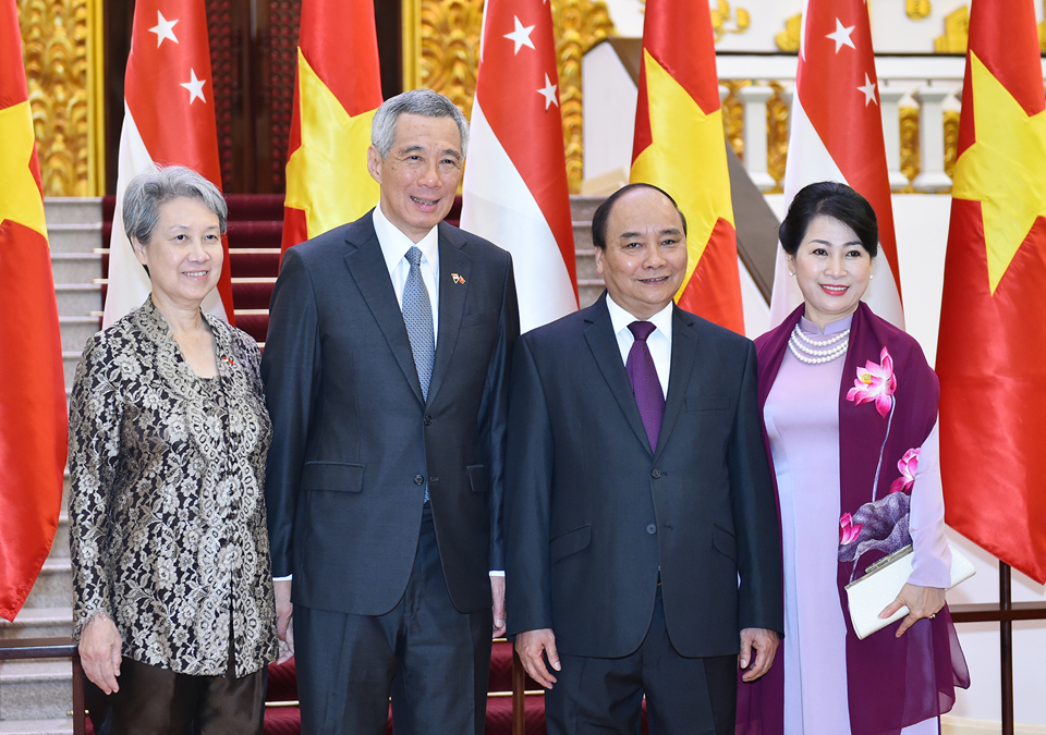 Lễ đón chính thức Thủ tướng Singapore Lý Hiển Long tại Hà Nội - Ảnh 3