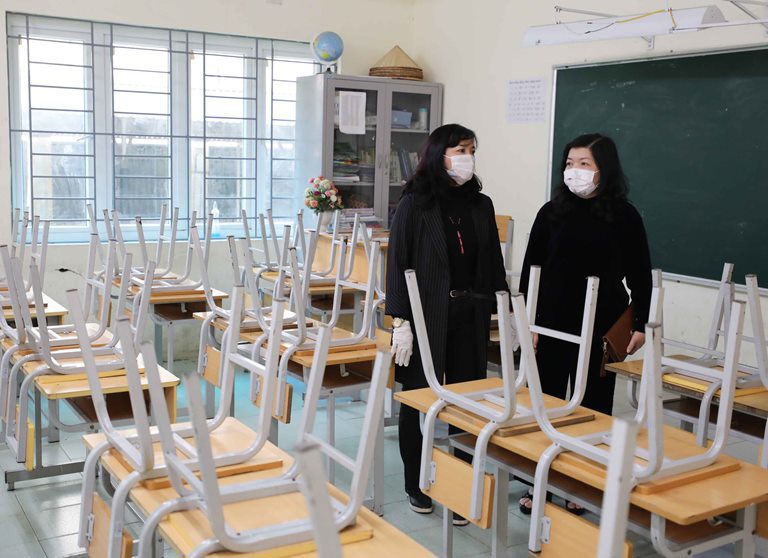 Các trường học quận Hoàng Mai sẵn sàng đón học sinh trở lại - Ảnh 6