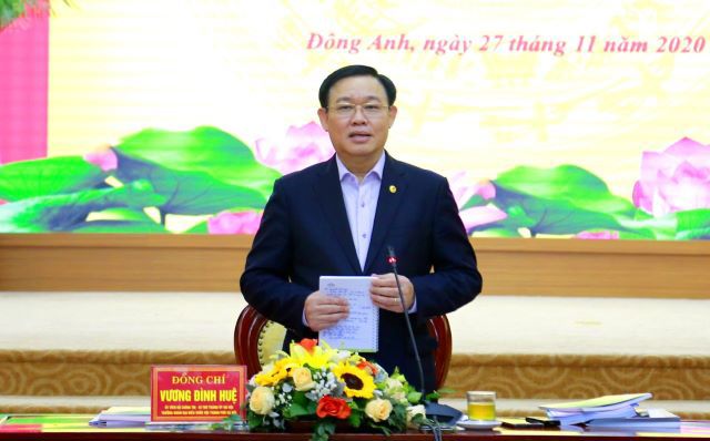 Bí thư Thành ủy Hà Nội Vương Đình Huệ làm việc với Huyện ủy Đông Anh - Ảnh 2