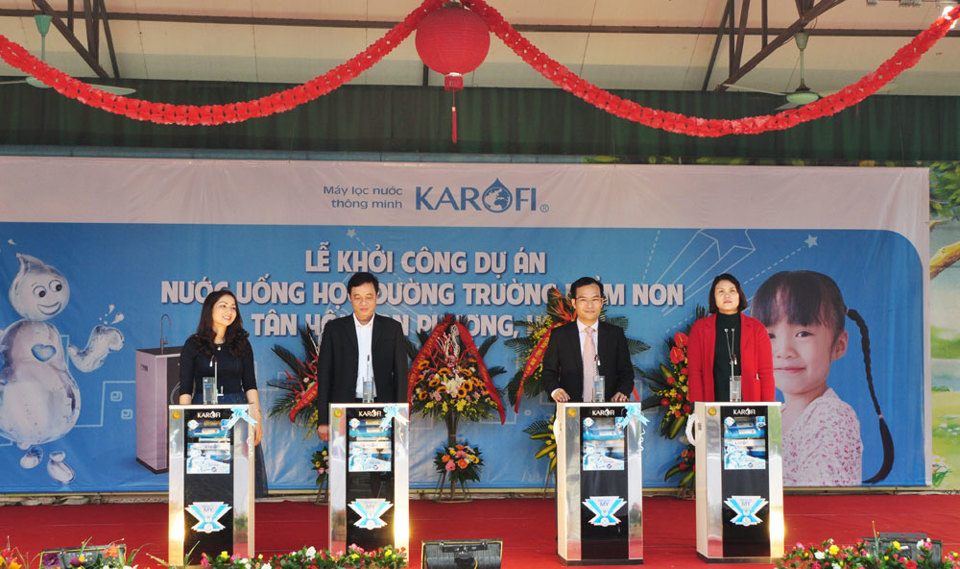 Karofi khởi công dự án nước uống học đường tại Đan Phượng - Ảnh 1