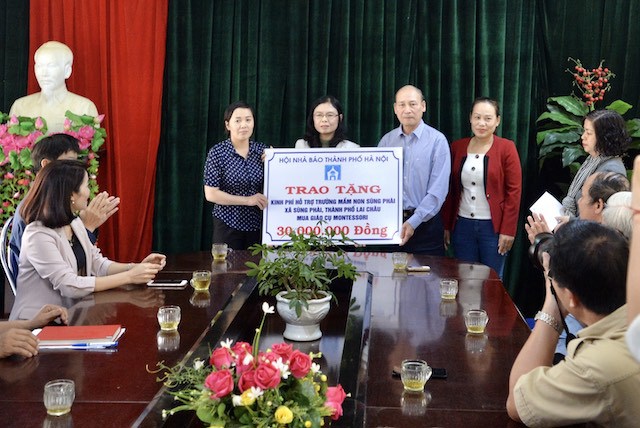 Hội Nhà báo Hà Nội ủng hộ 30 triệu đồng cho trường mầm non tại Lai Châu - Ảnh 1