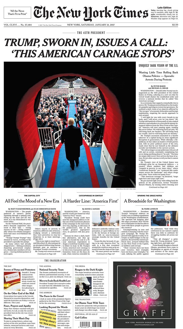 Lễ nhậm chức của ông Trump trên trang nhất báo chí quốc tế - Ảnh 9