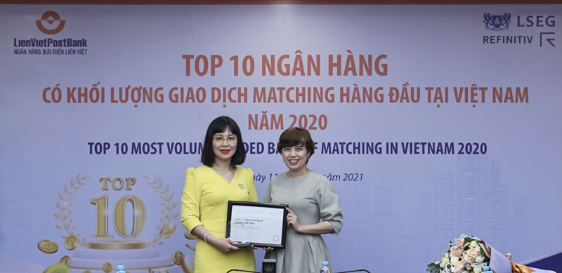 LienVietPostBank được vinh danh trong top 10 Ngân hàng có khối lượng giao dịch Matching lớn nhất thị trường ngoại hối Việt Nam 2020 - Ảnh 1