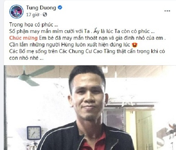 Sao Việt cảm phục “siêu nhân” Nguyễn Ngọc Mạnh cứu bé gái rơi từ tầng 12 - Ảnh 1