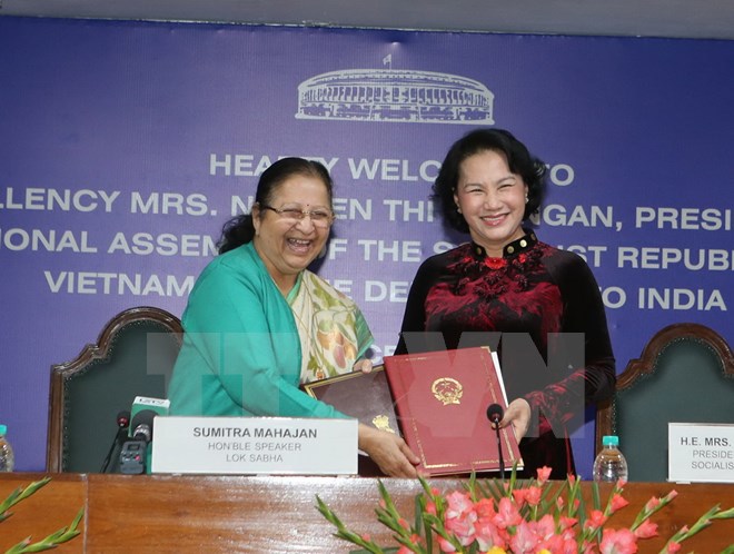Chủ tịch Quốc hội Việt Nam hội đàm với Chủ tịch Hạ viện Ấn Độ - Ảnh 1