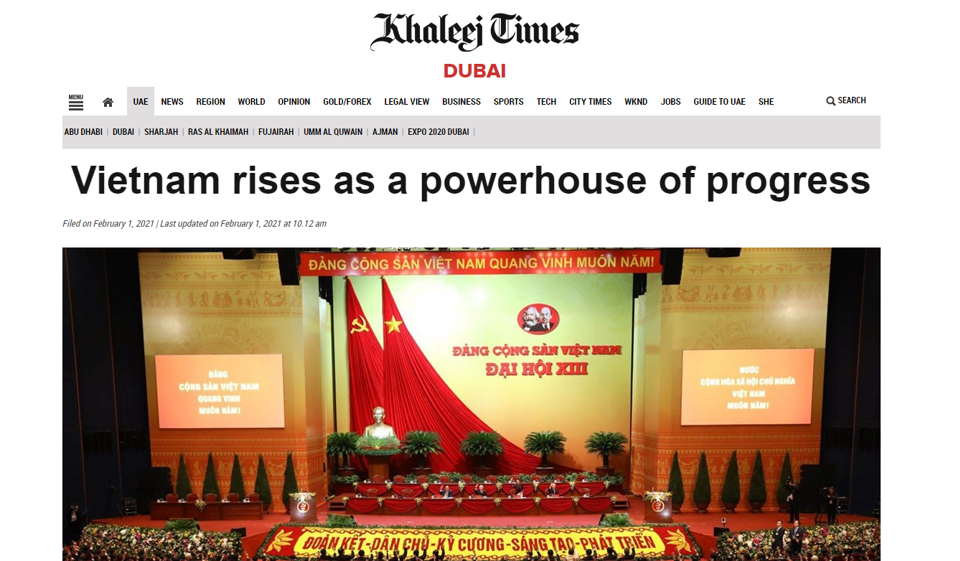 Nhật báo lâu đời của UAE gọi Việt Nam là "một cường quốc của sự tiến bộ" - Ảnh 1