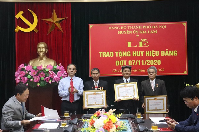 Huyện Gia Lâm trao Huy hiệu Đảng cho 97 đảng viên đợt 7/11/2020 - Ảnh 2
