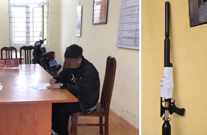 Hà Nội: Phạt 3 triệu đồng đối với nam thanh niên khoe súng hơi trên Facebook - Ảnh 1