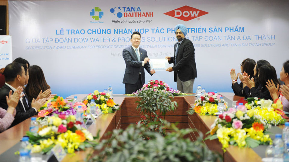 Tập đoàn Tân Á Đại Thành và Dow Water & Process Solutions hợp tác phát triển sản phẩm R.O tại Việt Nam - Ảnh 1
