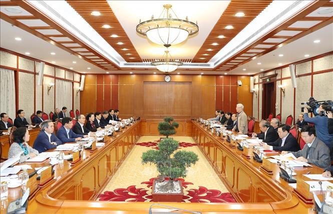 Tổng Bí thư, Chủ tịch nước chủ trì họp tiếp thu ý kiến hoàn thiện các dự thảo văn kiện của Đảng - Ảnh 3
