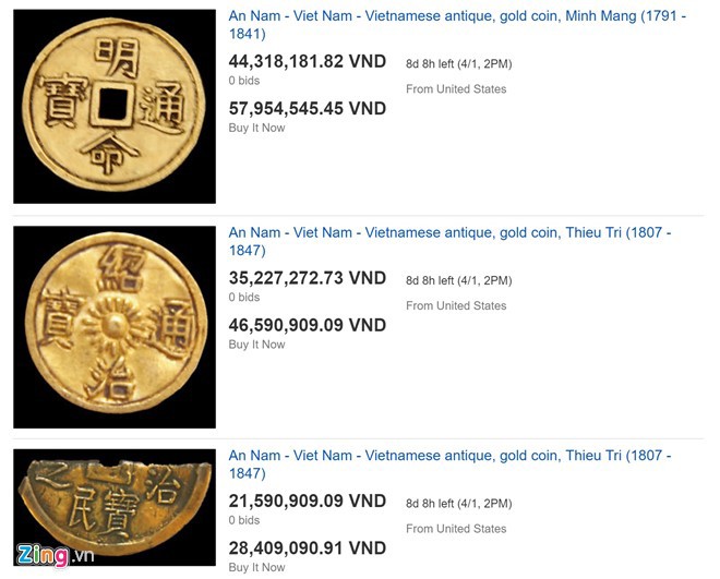 Đồng xu vàng thời vua Tự Đức giá 199 triệu đồng trên eBay - Ảnh 3